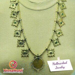 Vintage Tribal Coin Pendant Necklace, Tribal Bohemian Jewelry